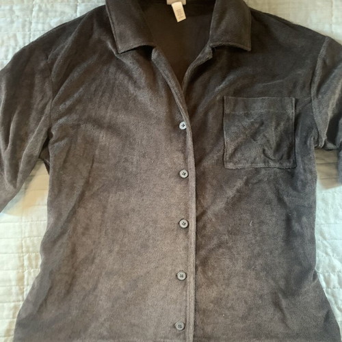 H&M Oversize Shirt Towel Style, New, Black and Grey