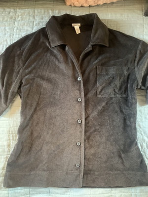 H&M Oversize Shirt Towel Style, New, Black and Grey