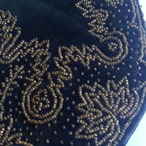 Velvet pouch used with antique beads collectible