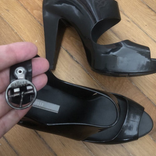 Melissa black sandals size 40 like new