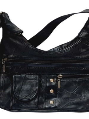 Vintage leather crossbody bag like new, soft natural leather, black