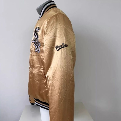 Vintage 90s Baseball Chicago White Sox Majestic Varsity Bomber M used, gold