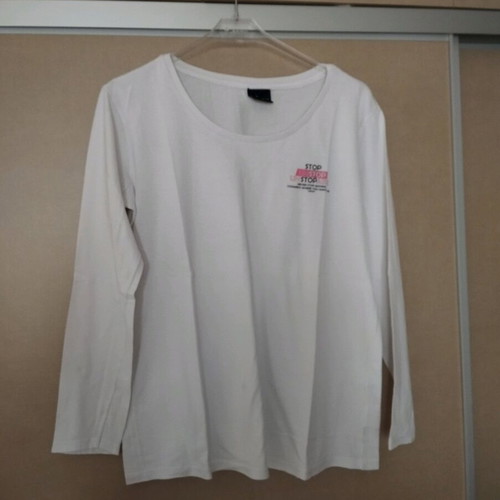 T-shirt with long sleeves used, cotton, white size M