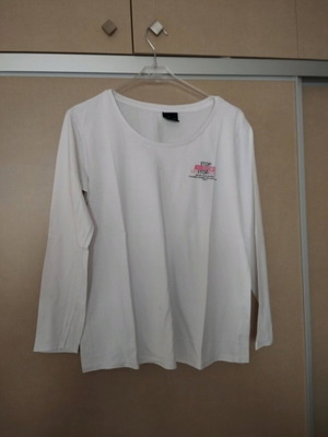 T-shirt with long sleeves used, cotton, white size M