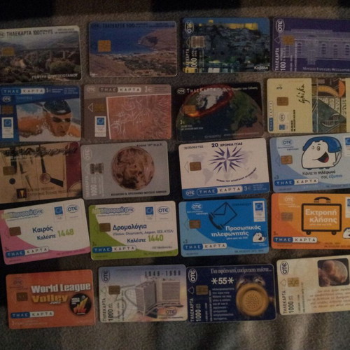 Phone cards used, pack of 20 pieces