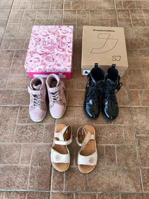 Girls' shoes used, pack of 3 pairs, size 29