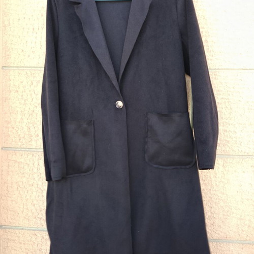 Celestino black long women's coat, size L