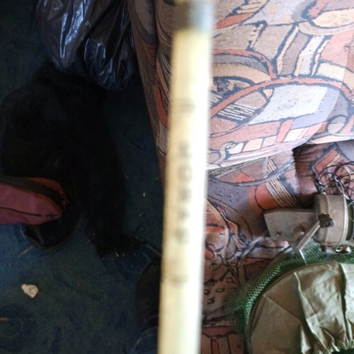 Fiberglass fishing rod used