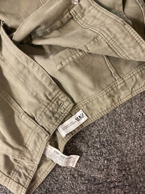 Zara cargo παντελόνι σαν καινούργιο, χακί-λάδι
