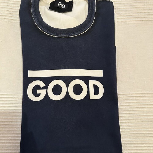 D&G men's T-shirt, white and blue, size L
