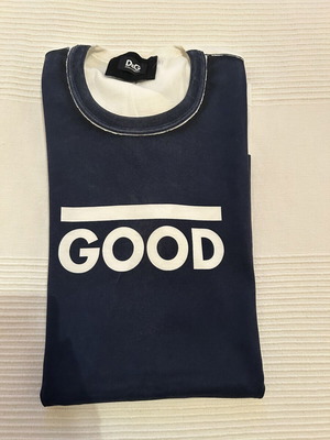 D&G men's T-shirt, white and blue, size L