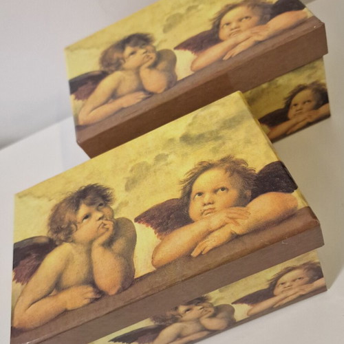 Decorative angel boxes set of 2, like new