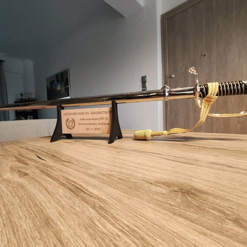 Sword Display Stand new with personalized plaque