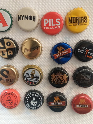 Beer bottle caps, set of 16, collectible