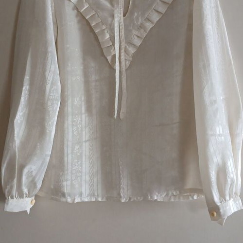 Victorian vintage women's blouse, cream color, romantic style