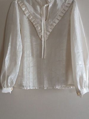 Victorian vintage women's blouse, cream color, romantic style