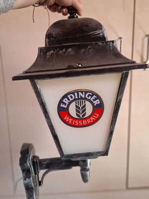 Pair of collectible Erdinger Weissbräu aluminum lanterns new