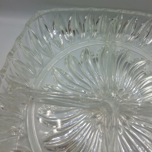 Vintage glass serving platter like new with four compartments