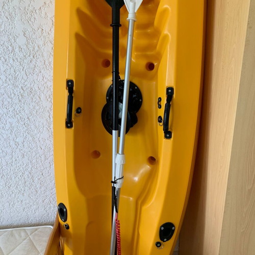 Sea Canoe used with seat, two paddles and transport wheels