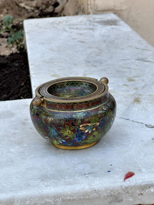 Vintage Cloisonné ashtray used with brass details
