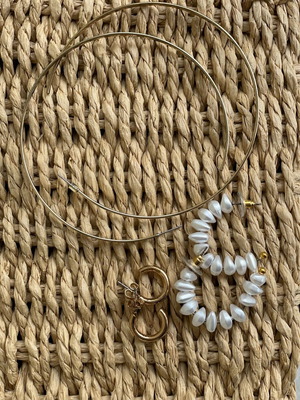 H&M earrings set of 3 pieces like new with white pearls