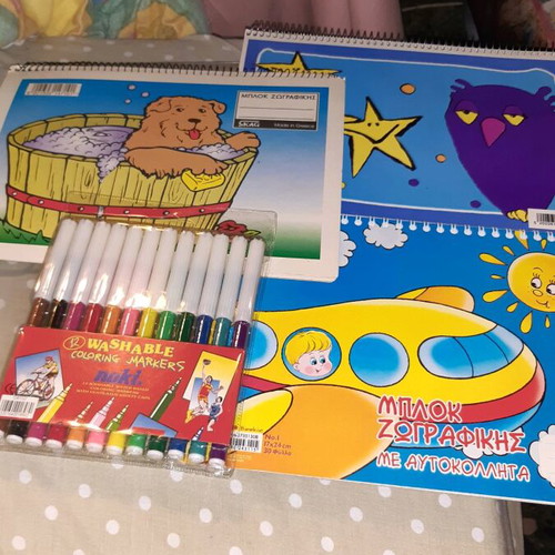Painting blocks for toddlers with stickers, set of 3 and markers new