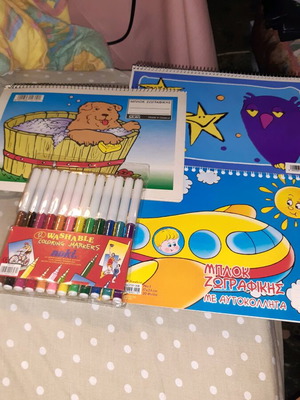 Painting blocks for toddlers with stickers, set of 3 and markers new
