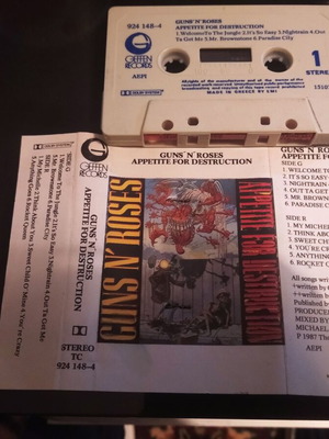 Guns N' Roses Appetite For Destruction cassette used, rock