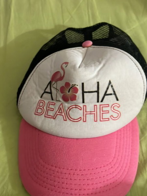 Hat used, size 57, black and pink