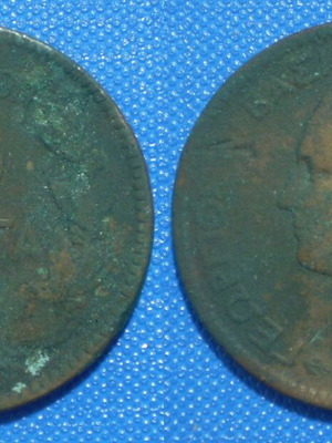 Greece 10 Lepta Coin 1870 BB used, bronze
