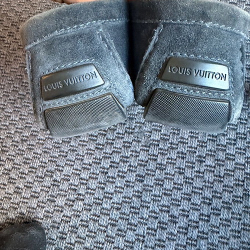 Louis Vuitton blue suede moccasins used