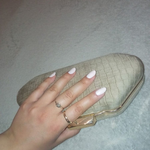 Clutch bag new, beige and gold
