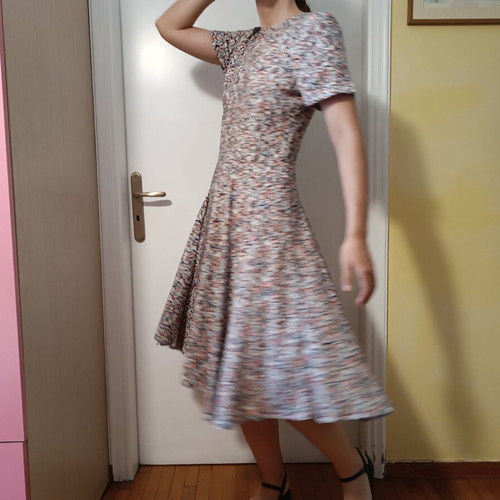 Vintage pink floral midi dress H&M like new