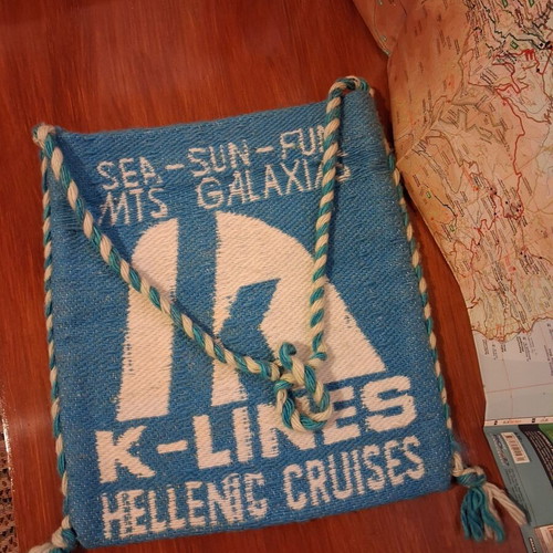 Vintage K-Lines Hellenic Cruises TSS Orion Souvenir Bag like new