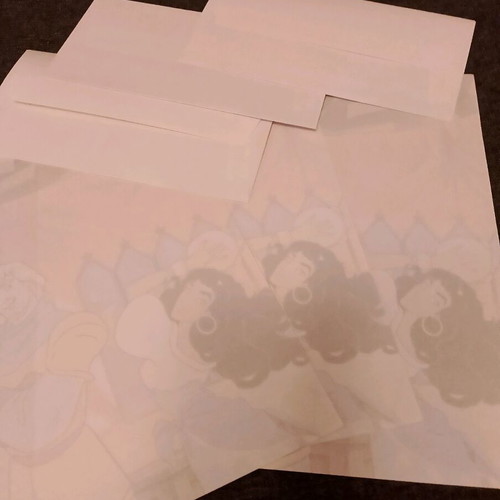 Esmeralda stationery sheets like new, two sheets and two envelopes