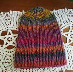 Handmade knitted hat new, multicolor, size M/L