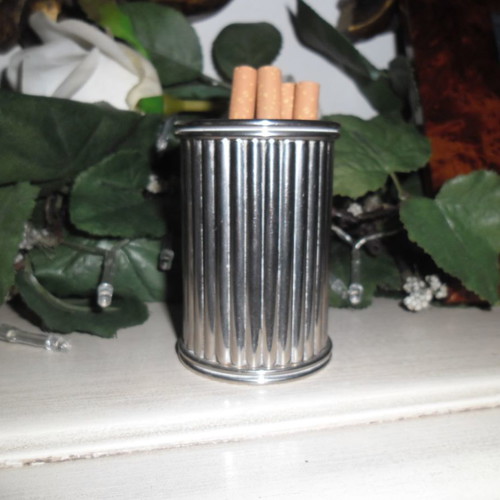 Silver-plated cigarette case used, height 7.5cm