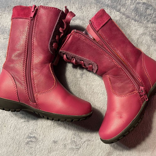 Crocodilino kids leather boots size 26 like new, fuchsia