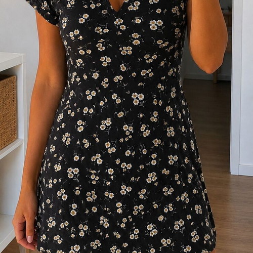 Shein summer dress like new, black, size L