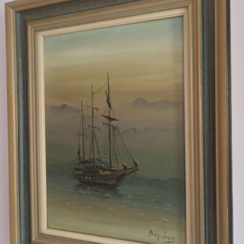 Vagiannis painting used, 55x45 cm wooden frame