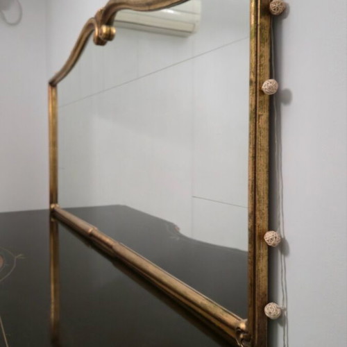 Vintage walnut buffet refurbished with removable mirror
