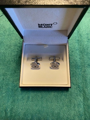Mont Blanc cufflinks new, black and white