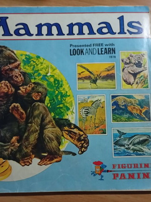 Panini Mammals 1979 μεταχειρισμένο αγγλικό άλμπουμ αυτοκόλλητων