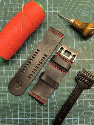 Handmade leather watch strap for Diesel and vintage watches