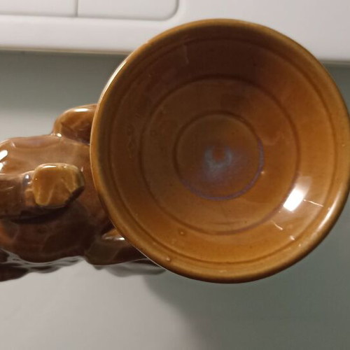 Elephant incense burner like new, brown ceramic for tealight