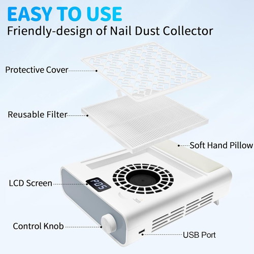 Nail Dust Collector CGBE 3600 RPM, 5 Speeds, 2 Filters, New