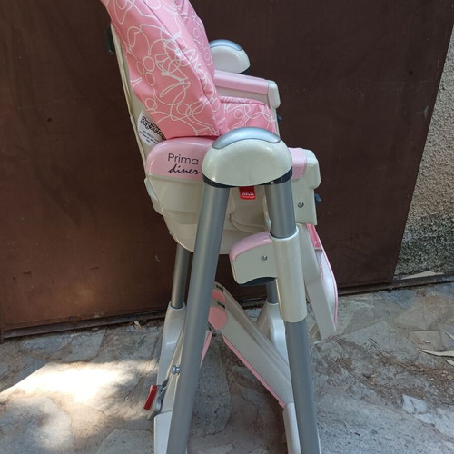 Peg Perego Prima Pappa Follow Me folding high chair with adjustable height, pink