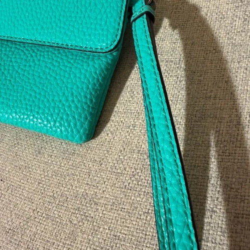 Kem clutch bag new, turquoise with silver details