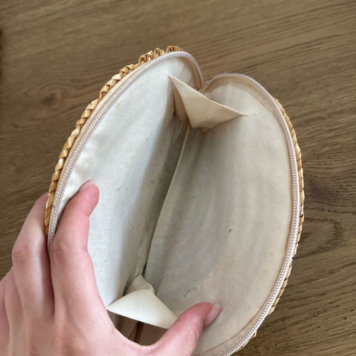Straw toiletry bag new, beige