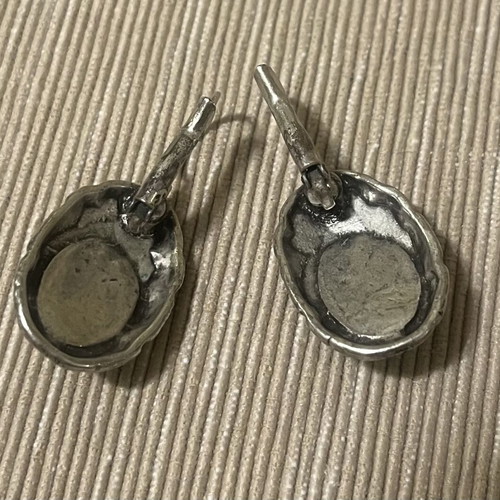 Earrings boho style with green mineral stone, like new